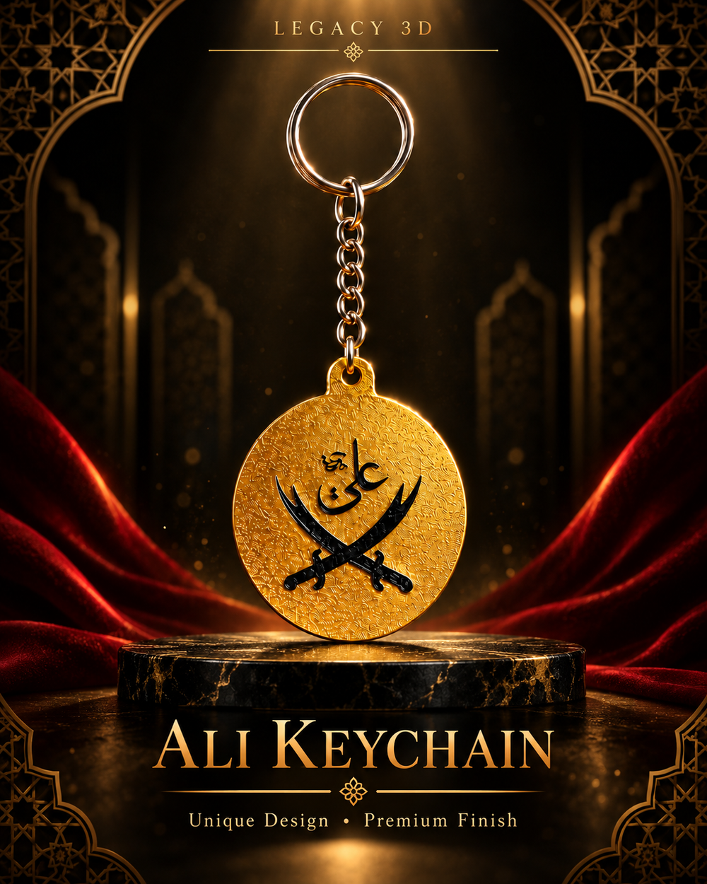 Imam Ali Keychain 3D Printed Keychain
